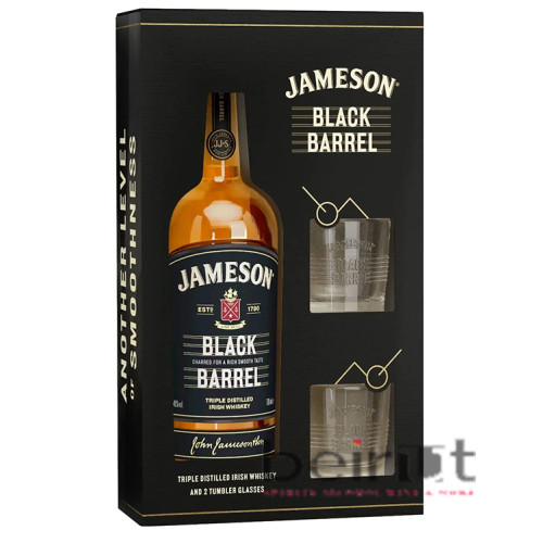 JAMESON BLACK BARREL + 2 GLASSES JAMESON BLACK BARREL + 2 GLASSES