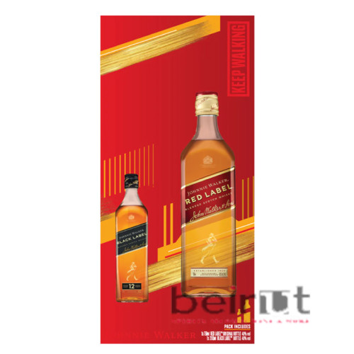 JHONNIE WALKER RED LABEL 75CL + 20CL BLACK LABEL